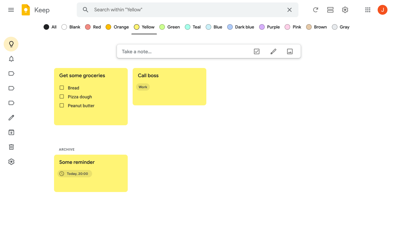 Category Tabs for Google Keep™