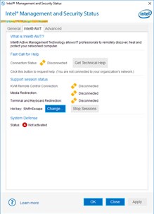 Intel(R) Management and Security Status screenshot 2