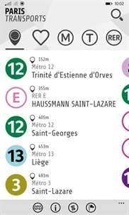 Paris Transports horaires screenshot 1