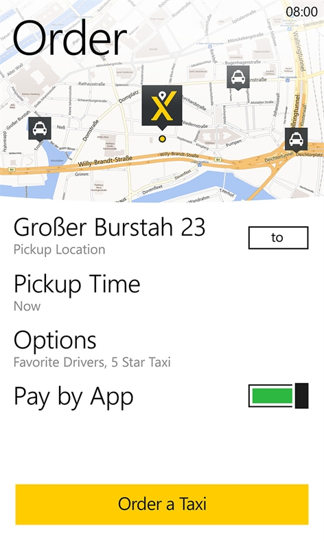 mytaxi Screenshot