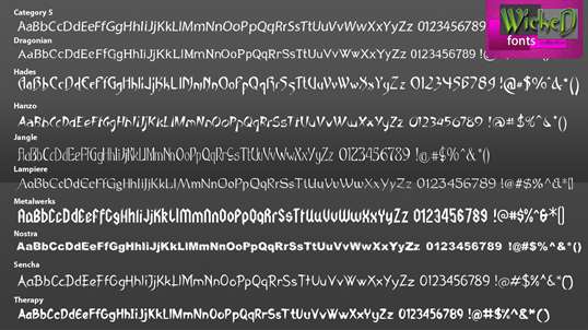 Wicked Fonts Collection screenshot 5