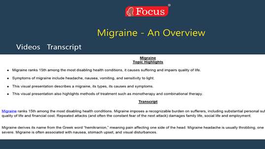 Migraine - An Overview screenshot 3
