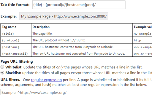 URL in Title - Customize Tab Titles with URLs