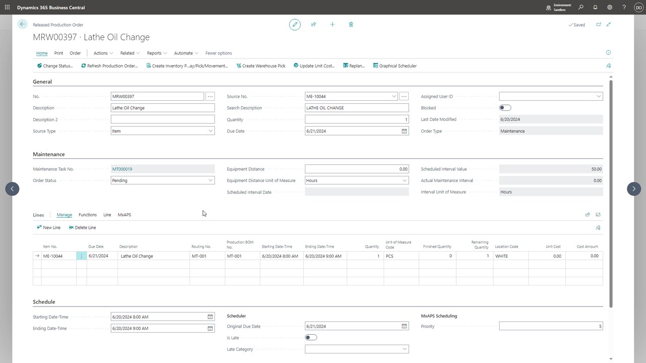 Snapshot 6 of Maintenance Manager