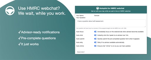 Webchat Autopilot for HMRC marquee promo image