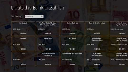 Bankleitzahlen screenshot 1