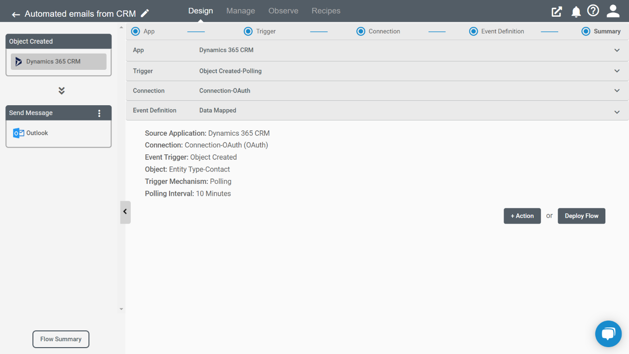 Snapshot 3 of Send Outlook Emails When D365 Contacts Are Added
