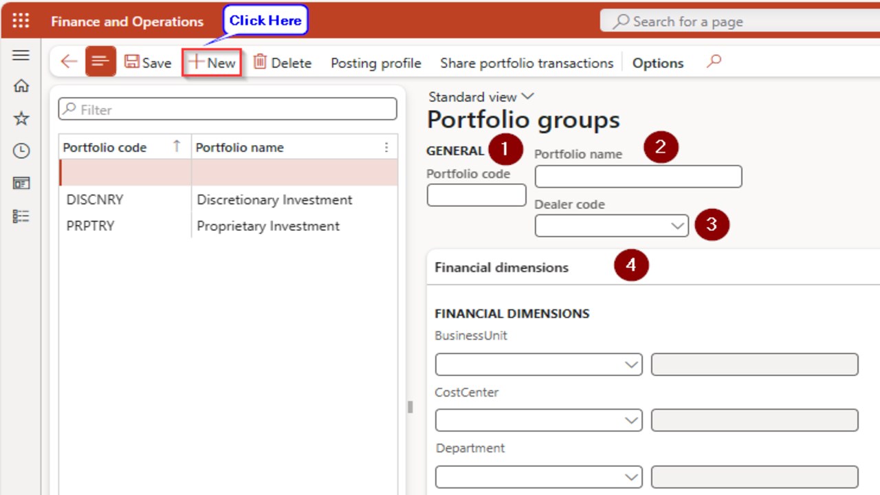 Snapshot 3 of Investment Module for D365 Finance & Supply Chain