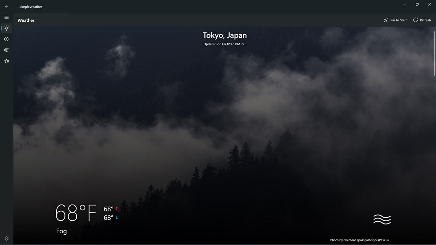 #1. SimpleWeather - A simple weather app (Windows) 由: Dave Antoine