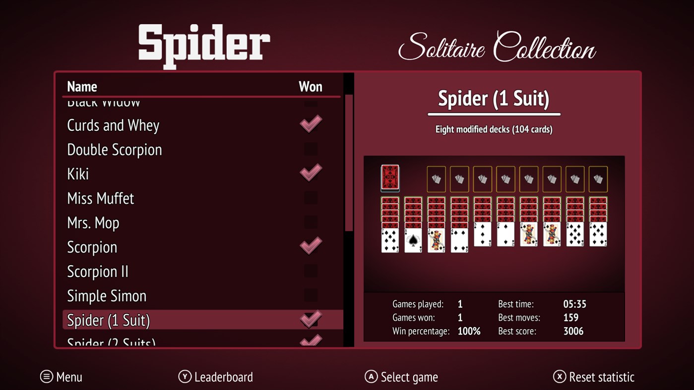 #5. Spider - Solitaire Collection (Xbox) 由: eSolutions Nordic AB