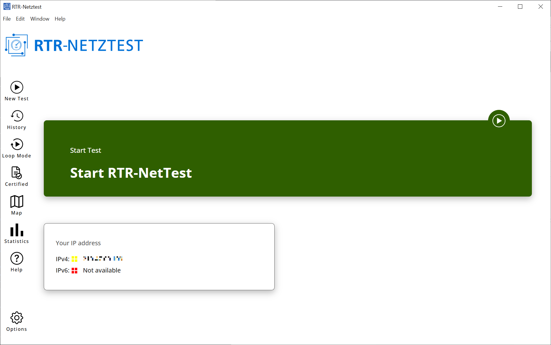 RTR-Netztest Desktop screenshot