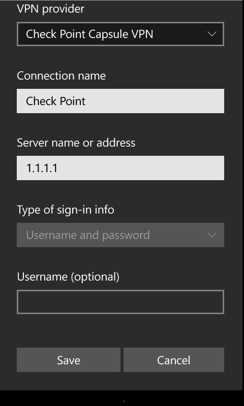 Check Point Capsule VPN screenshot
