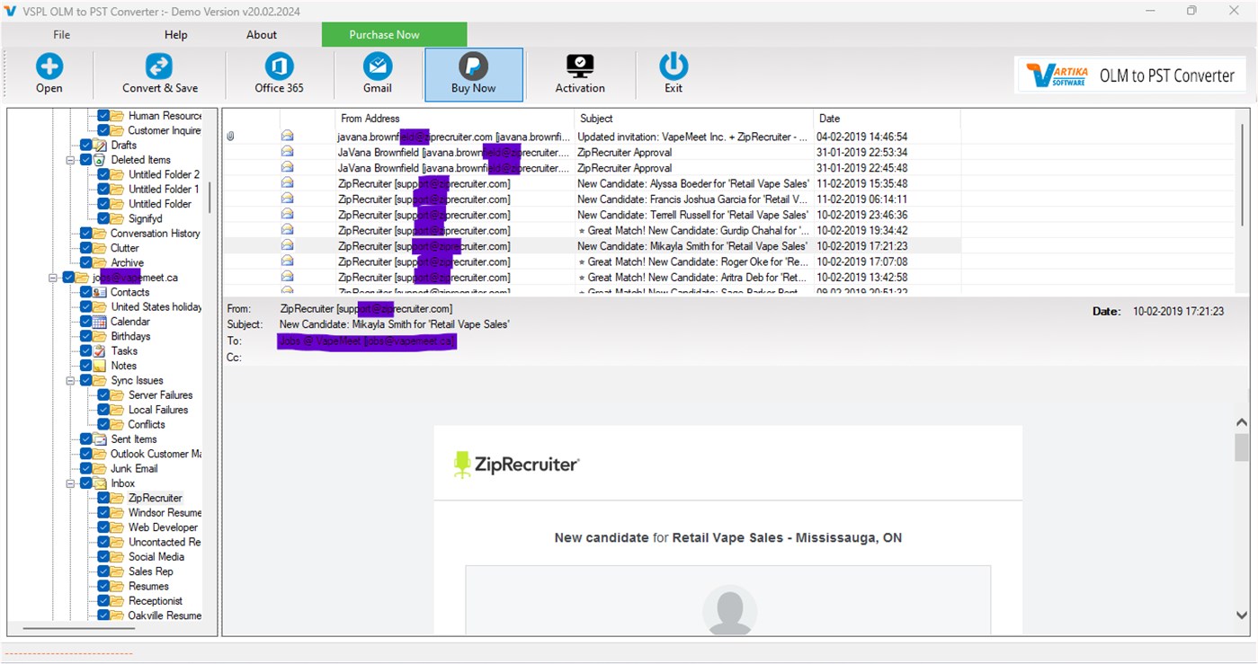 #4. OLM Email to PST Converter (Windows) От: VARTIKA SOFTWARE PRIVATE LIMITED