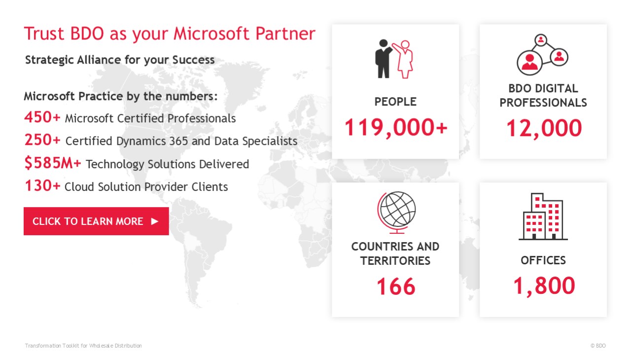 Snapshot 4 of BDO Dynamics 365 Transformation Toolkit for Wholesale Distribution