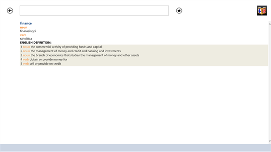Finnish<>English Dictionary screenshot 2