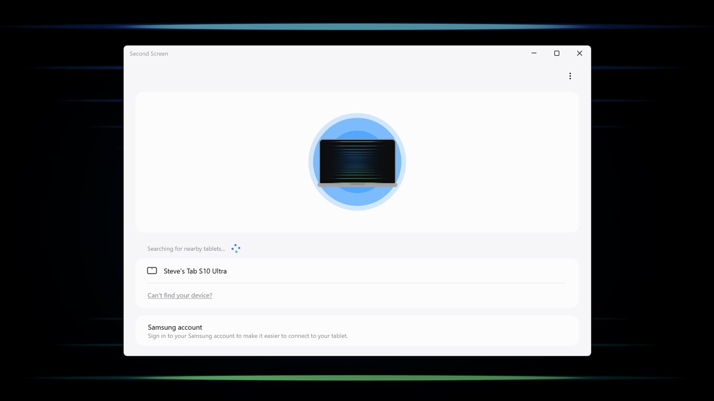 #2. Second Screen (Windows) Ved: Samsung Electronics Co, Ltd.