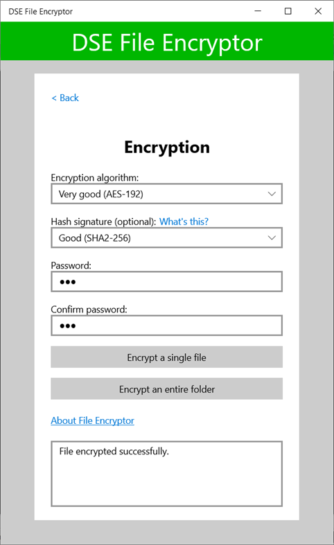 #3. DSE File Encryptor (Windows) By: Data Safety Expert
