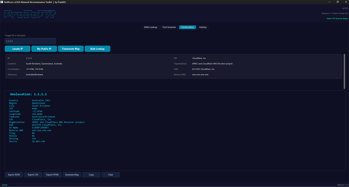 #3. NetRecon Network Toolkit (Windows) By: PradaFitDev