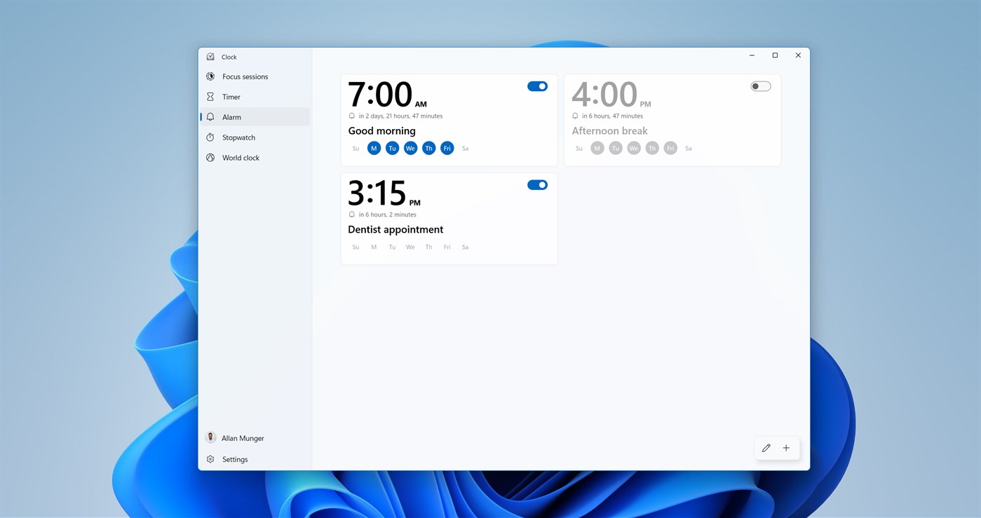 #1. Windows Clock (Windows) 게시자: Microsoft Corporation