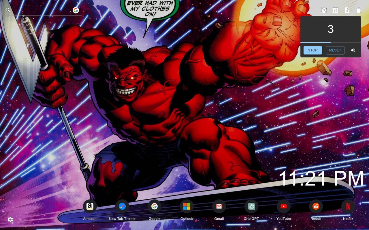 Red Hulk Wallpaper New Tab