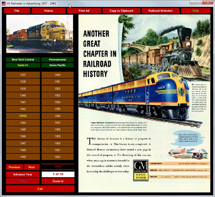 US Railroads in Advertising 1937-1962 - PC - (Windows)