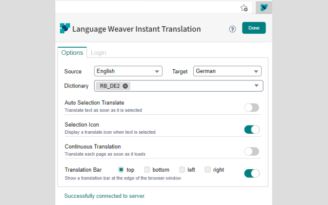 Language Weaver Instant Translation