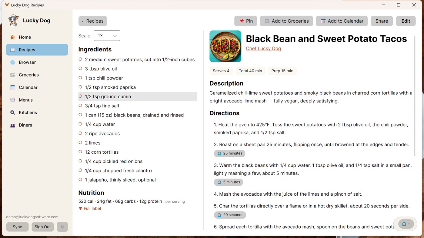 #3. Lucky Dog Recipes (Windows) By: Lucky Dog Software