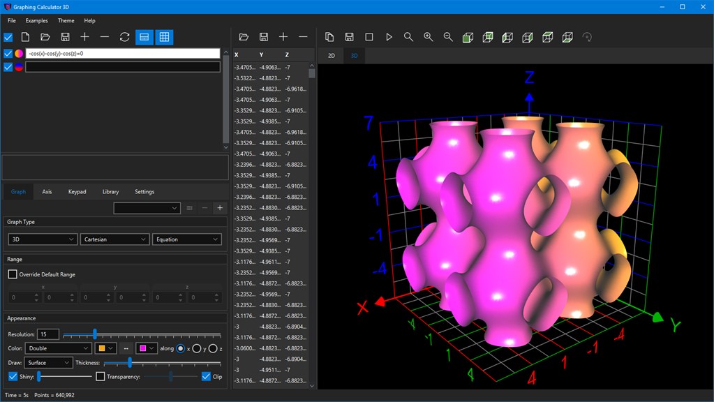 3d on sale graph calc