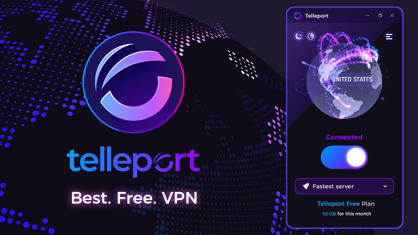#1. Telleport - Best Free VPN (Windows) Podle: Telleport LLC