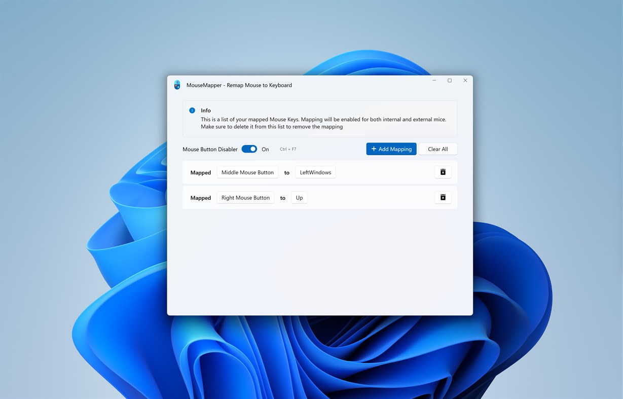 #1. MouseMapper - Remap Mouse to Keyboard (Windows) 由: Evlar
