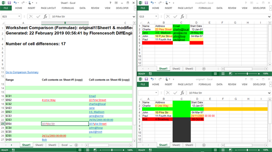 Florencesoft DiffEngineX - Compare Excel xlsx spreadsheets and find differences screenshot 4