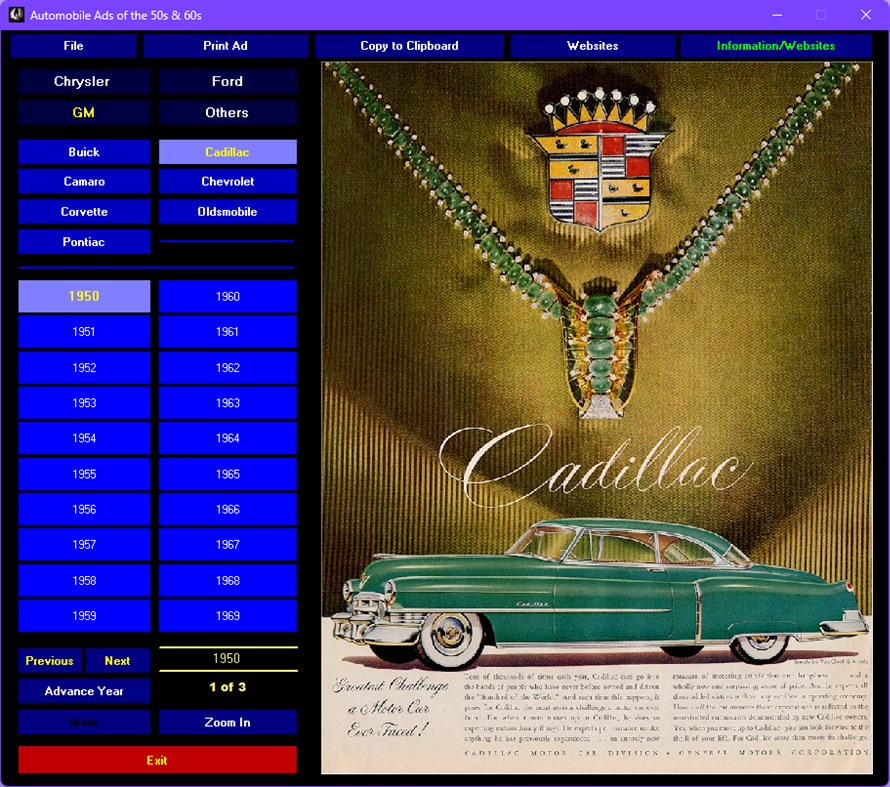 #5. Automobile Ads 1950-1969 (Windows) Av: HI-Tech Software