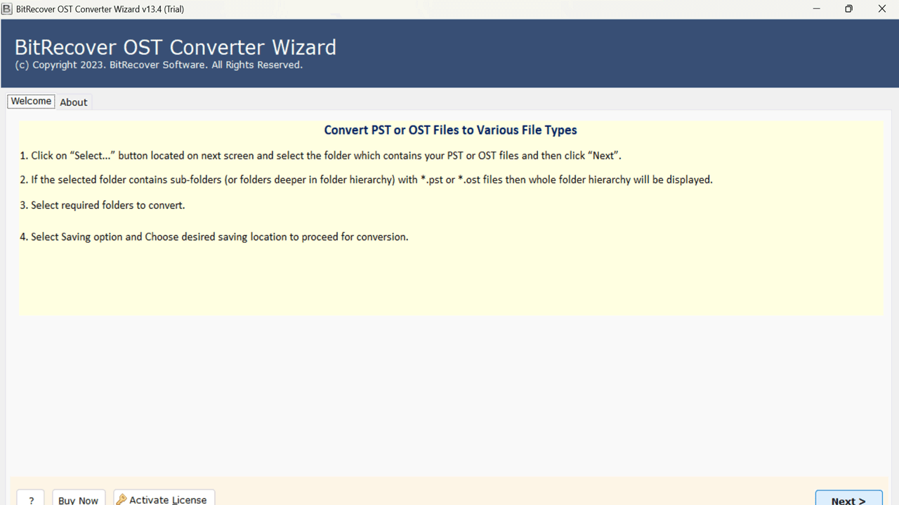 Snapshot 2 of BitRecover for OST to Gmail Converter