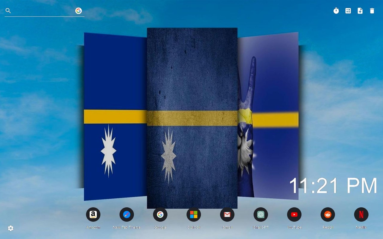 Nauru Flag Wallpaper New Tab