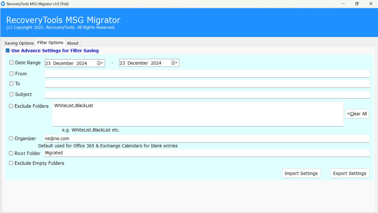 Snapshot 6 of RecoveryTools for MSG to CSV Converter