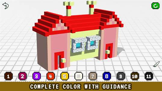 House 3D Color by Number - Voxel Coloring Book screenshot 2
