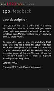 Mini USSD Code Manager screenshot 1