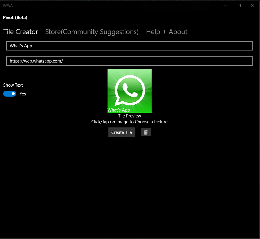 PAWA screenshot