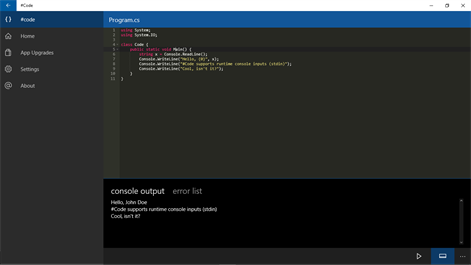 Screenshot: Output Pane