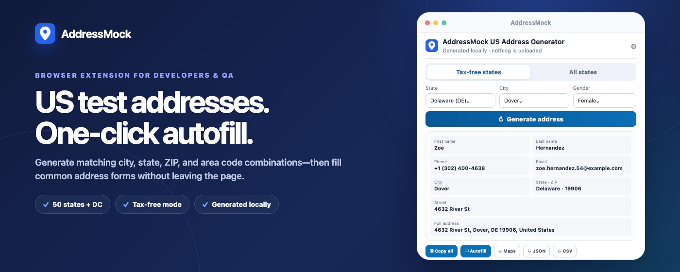 AddressMock: US Address Generator & Autofill