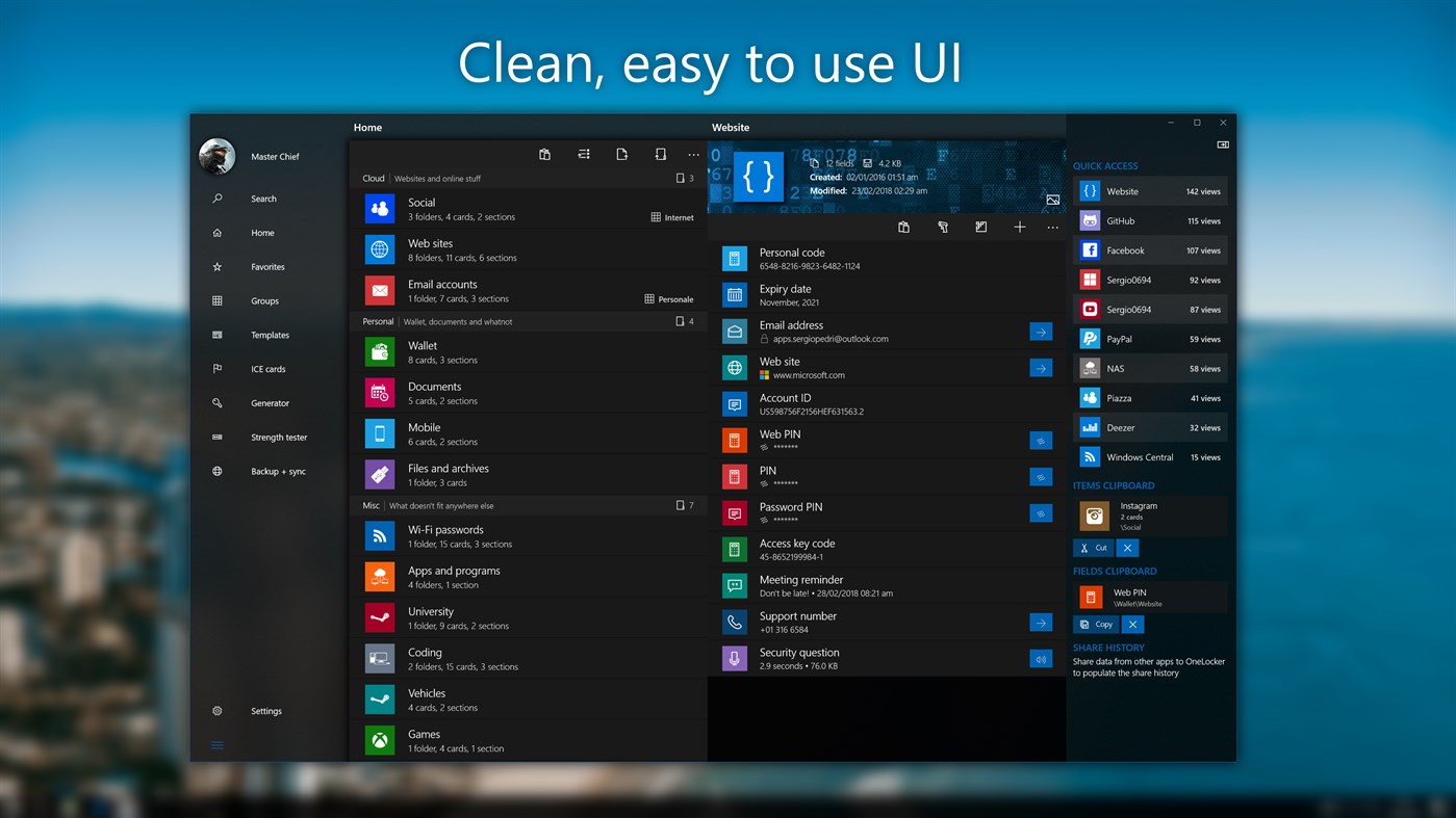 #1. OneLocker Password Manager (Windows) Με: Sergio Pedri