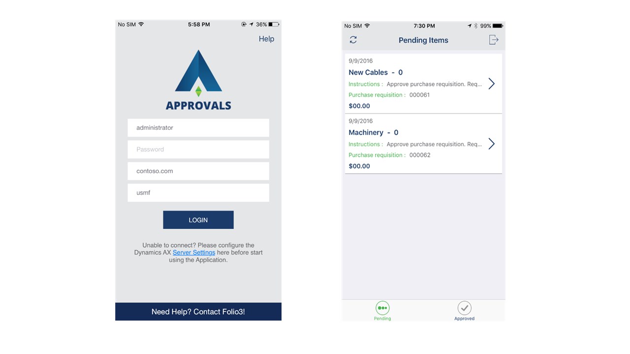 Snapshot 1 of Workflow Approval App for Microsoft Dynamics Finance & Operations