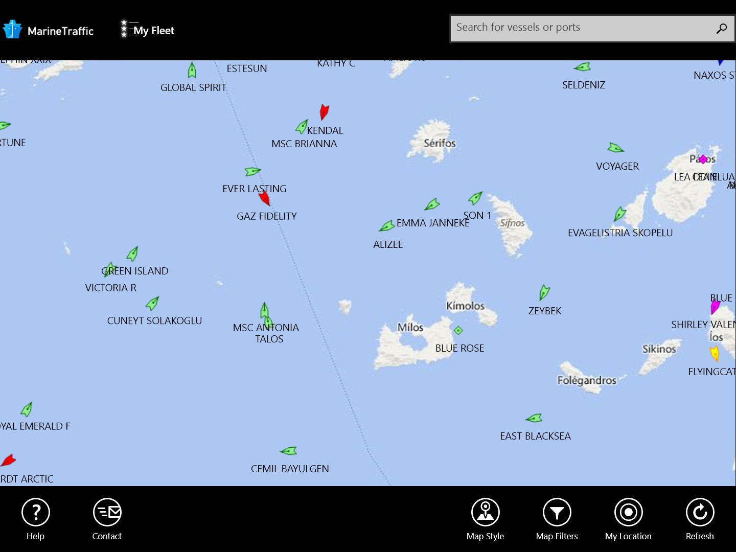 Ship position