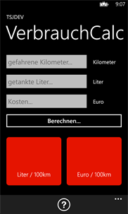 VerbrauchCalc screenshot 1
