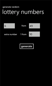 Lottery numbers screenshot 1