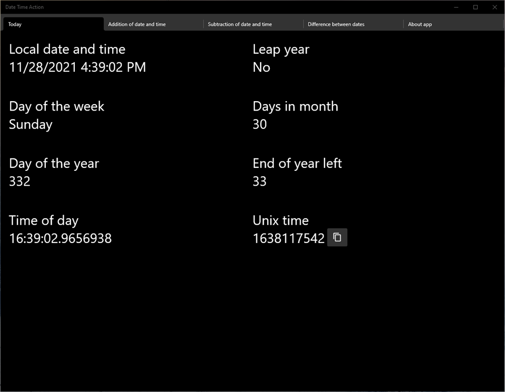 #1. Date Time Action (Windows) 由: Nikolai Belai