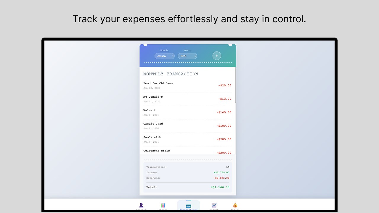 My Monthly Budget screenshot