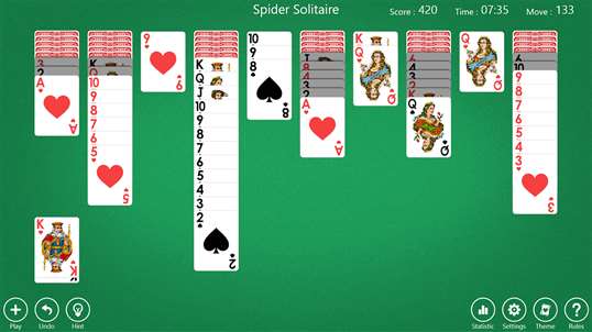 Aces Spider Solitaire screenshot 1