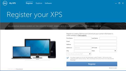 Dell Product Registration screenshot 1