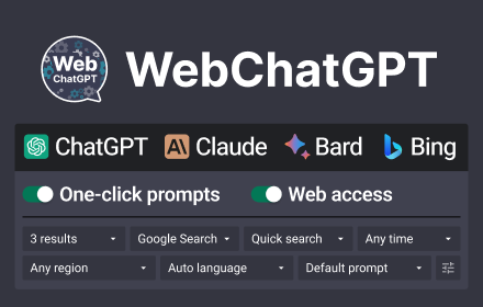 WebChatGPT: ChatGPT with internet access small promo image